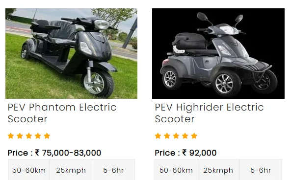 PEV Electric Scooter in India pev